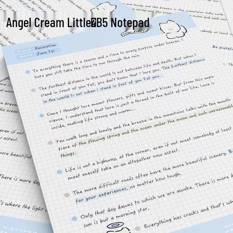 

Adorable Angel Puppy B5 Student Memo Notepad Angel Cream Puppy Grid Notepad [1 book]