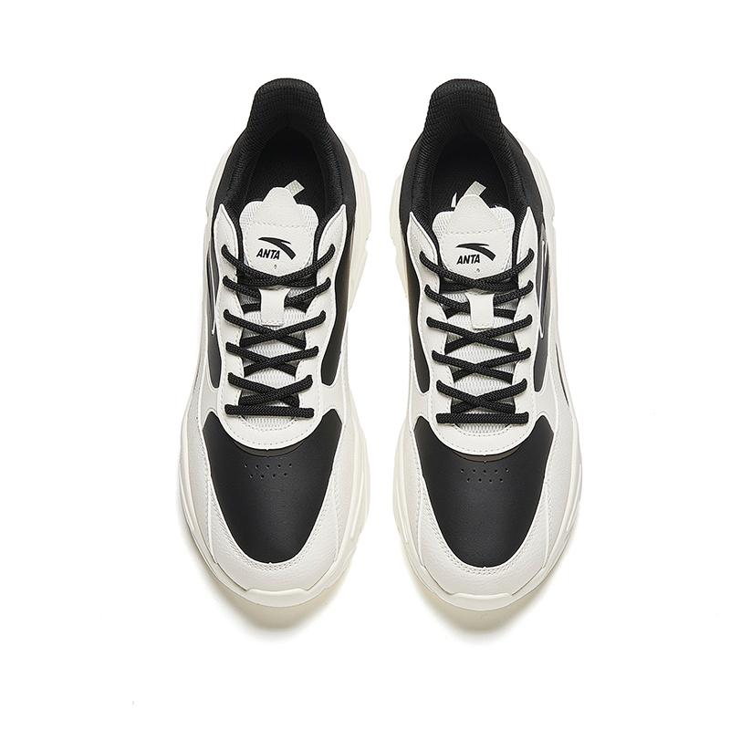 Anta Little Millennium Bequeme Farbblock Rutschfeste Verschleißfeste Low-Top Freizeitschuhe Herren Freizeitschuhe Weiß Schwarz 912348826-8