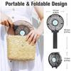 (Blue) Mini Hand Held Fan Portable Folding Desk Fan Cooler Cooling USB Rechargeable Fan
