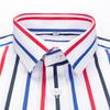 Men's Color Block Striped Wrinkle-Resistant Dress Shirt Long-Sleeve Regular-fit Hidden Button Collar Pocketless Casual Pure Cotton Shirts