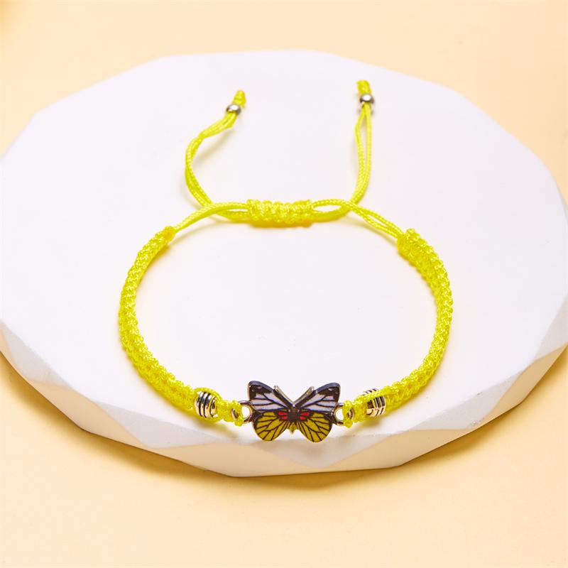 Handmade Butterfly Woven Bracelet for Women Girls Dainty Bohemian Butterfly Adjustable Braided Rope Chain Party Jewelry Gift