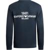 Emporio Armani Round Neck Logo Embroidered Long Sleeve Sweatshirt Men sweatshirt Navy-Blue 6R1ME3-1JWPZ-0920