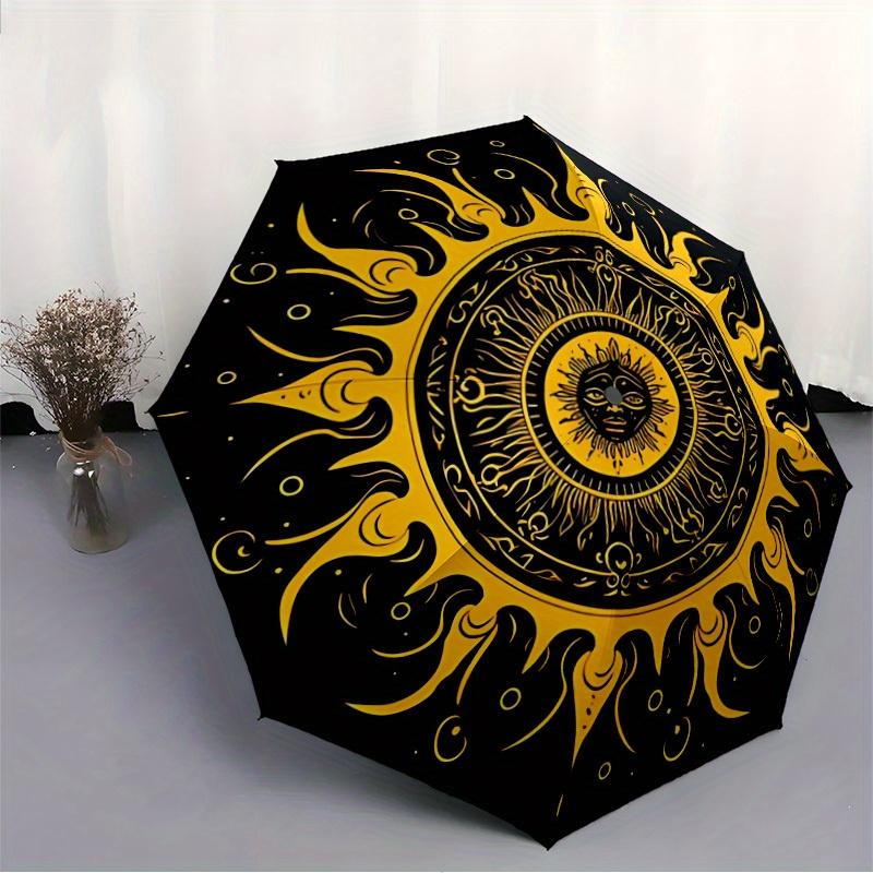 1pc Sun Mandala Automatic Umbrella - 8-Rib Foldable Design, Outdoor Adventures, and Family Celebrations Yy250829077