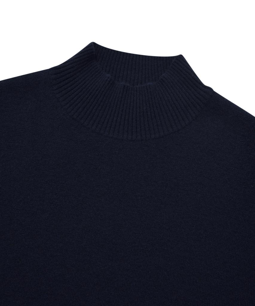 COVERNAT Lambswool Half Turtleneck Knit Navy