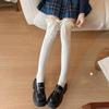 Japanese Women Lace Black White Ruffle Long Socks Kawaii Loli Soft Girl Sweet Stockings JK Lolita Leggings Over The Knee Bowknot