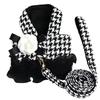 Pet dog cat clothing small fragrant wind thousand bird grid traction suit teddy bear tank top style dog leash designed for walking