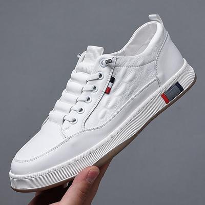 Herrenschuhe Frühling und Sommer weiß Herrenschuhe Sport und Freizeit Lederschuhe Herren Trend atmungsaktive weiße Schuhe 2025
