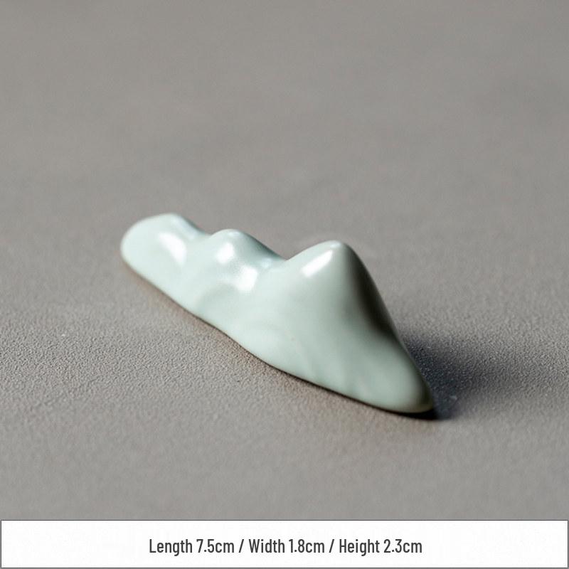 Mu Xi Guan Shan Mountain Ceramic Pen Holder & Tea Tongs Set - Tea Table Ornament & Accessory Standard