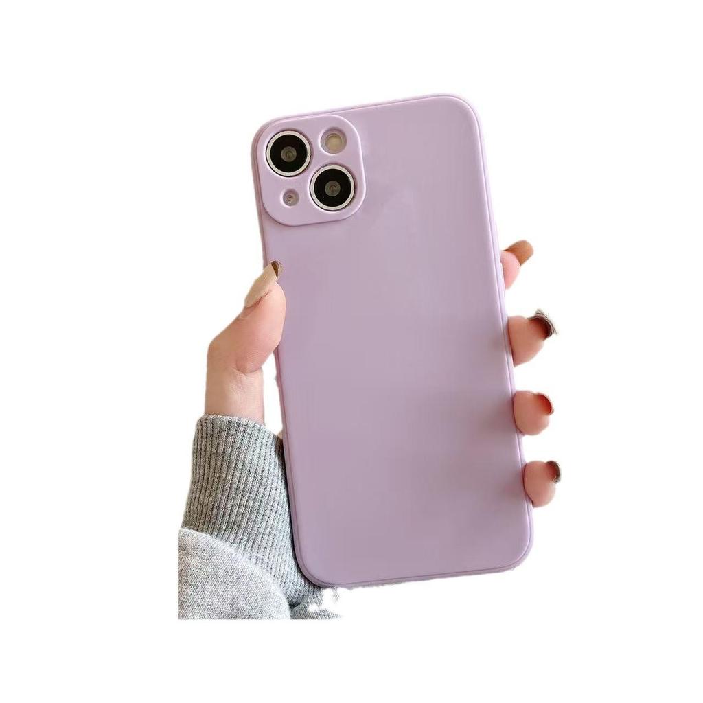Applicable To Apple 17 Straight Edge Rubik's Cube Fine Hole 15plus Mobile Phone Case Liquid Silicone 14Pro Solid Color 13/12/16 X