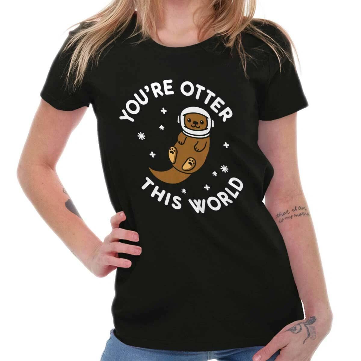Funny Animal Pun You re Otter This World Womens Top Junior Graphic Tee XXL