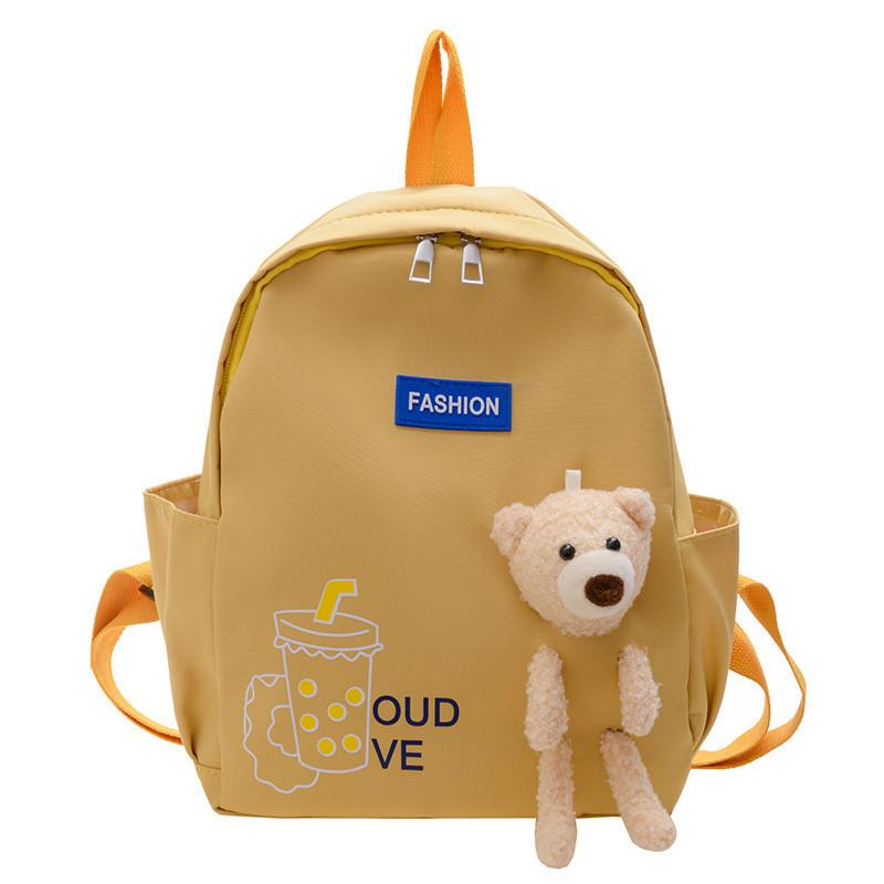 Childrens Cartoon Bear Backpack With Breathable Nylon And Cushioned Straps For School Use