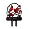 Memorial Garden Stake with Cardinal Bird and Rose Design for Cemetery Graveyard Remembrance Outdoor Decoration