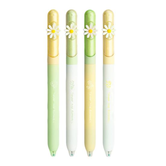 4 Pcs Retractable Spinning Erasable Pens Refillable Gel Pens for Girls Women Gifts 0.5mm Black Ink Pens for Journaling Drawing Writing