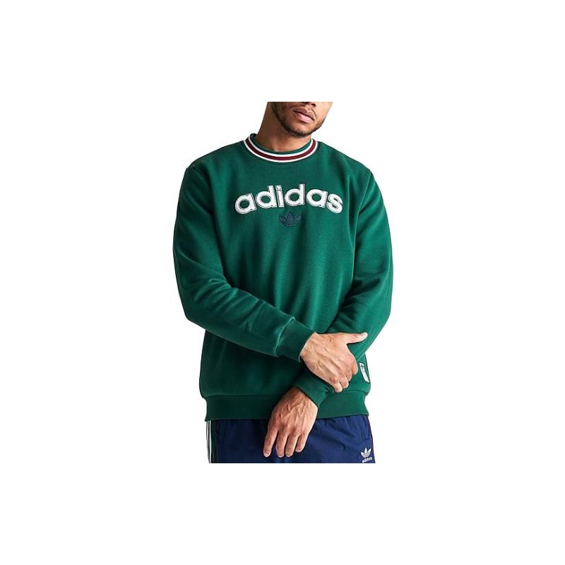 

Adidas Originals Logo Толстовка с круглым вырезом Мужские топы Зеленый IM5360