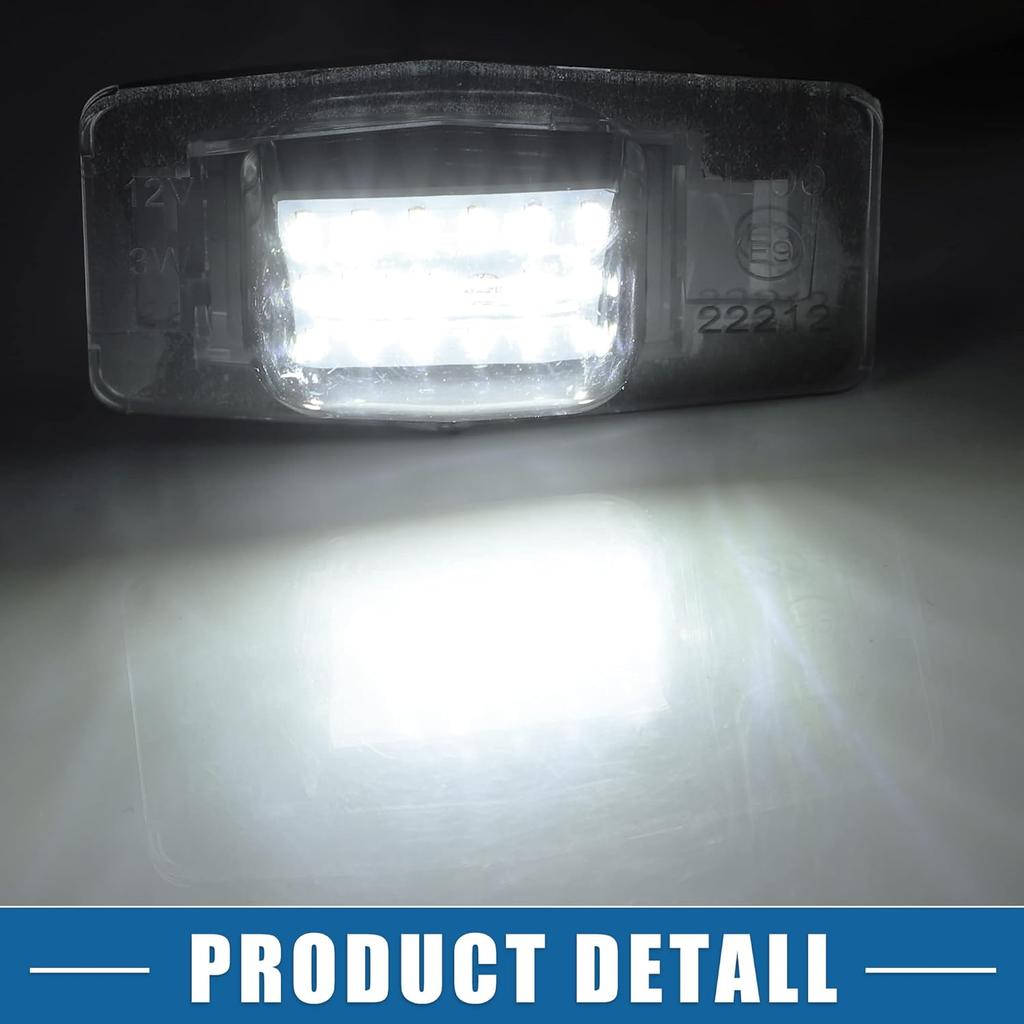 Car 6000K White LED License Plate Light Assembly YL8Z13550AA 2835SMD for Mazda Miata MX-5 1999-2005 ABS Clear Black 1 Pair