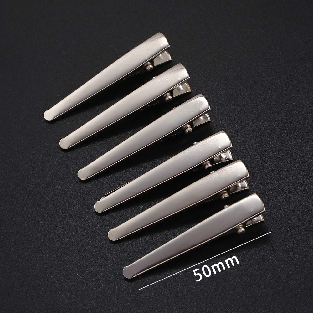 10pcs 25/30/35/45/50/60mm Clips Single Prong Alligator Hairpin With Teeth Blank Setting Jewelry Making Base For DIY Hair Clips