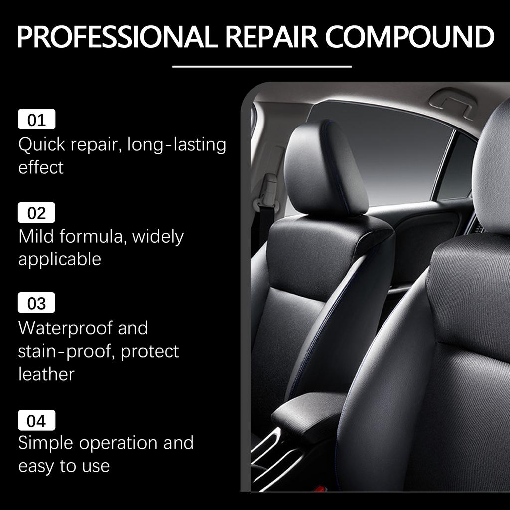 100ml Car Care Kit Liquid Leather Skin Refurbish Repair Tool Auto Seat Sofa Coats Holes Scratch Cracks Restoration Black/White