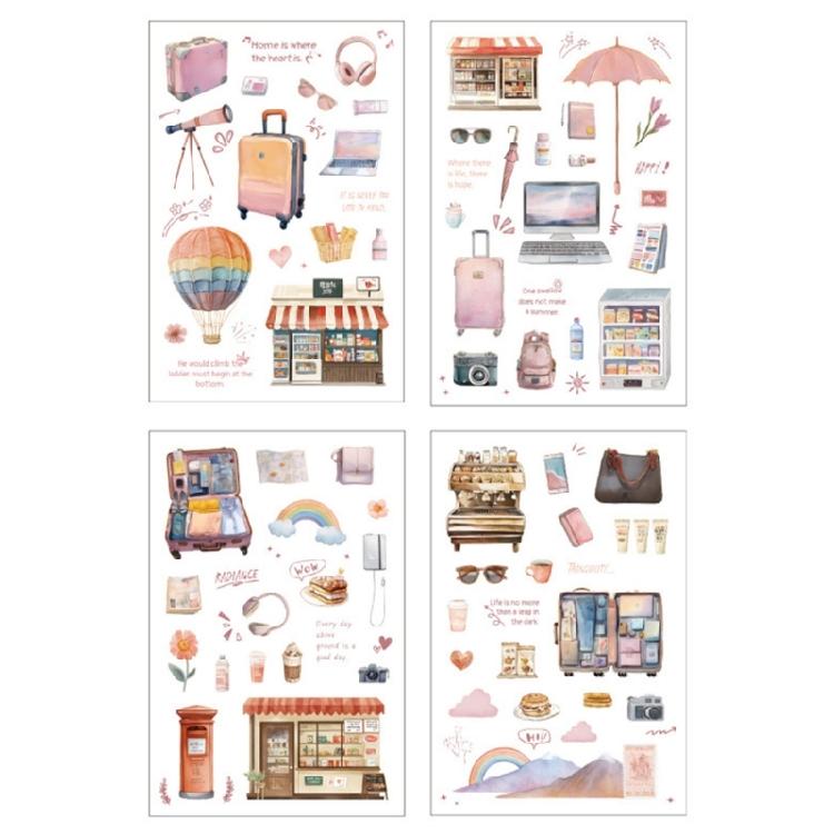 Bullets Journals Decal PET Travel Scrapbooking Sticker Cute Decorative Sticker for DIY Craft Journaling Scrapbooks