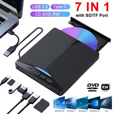 USB3.0 Type-C DVD Recorder Portable External DVD RW CD Writer Optical Drive High-Speed Burner Reader Player for Laptop PC