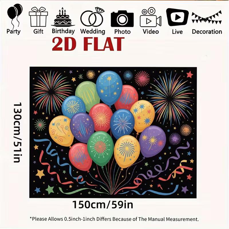 2D Black Background Rainbow Balloon Photography Background