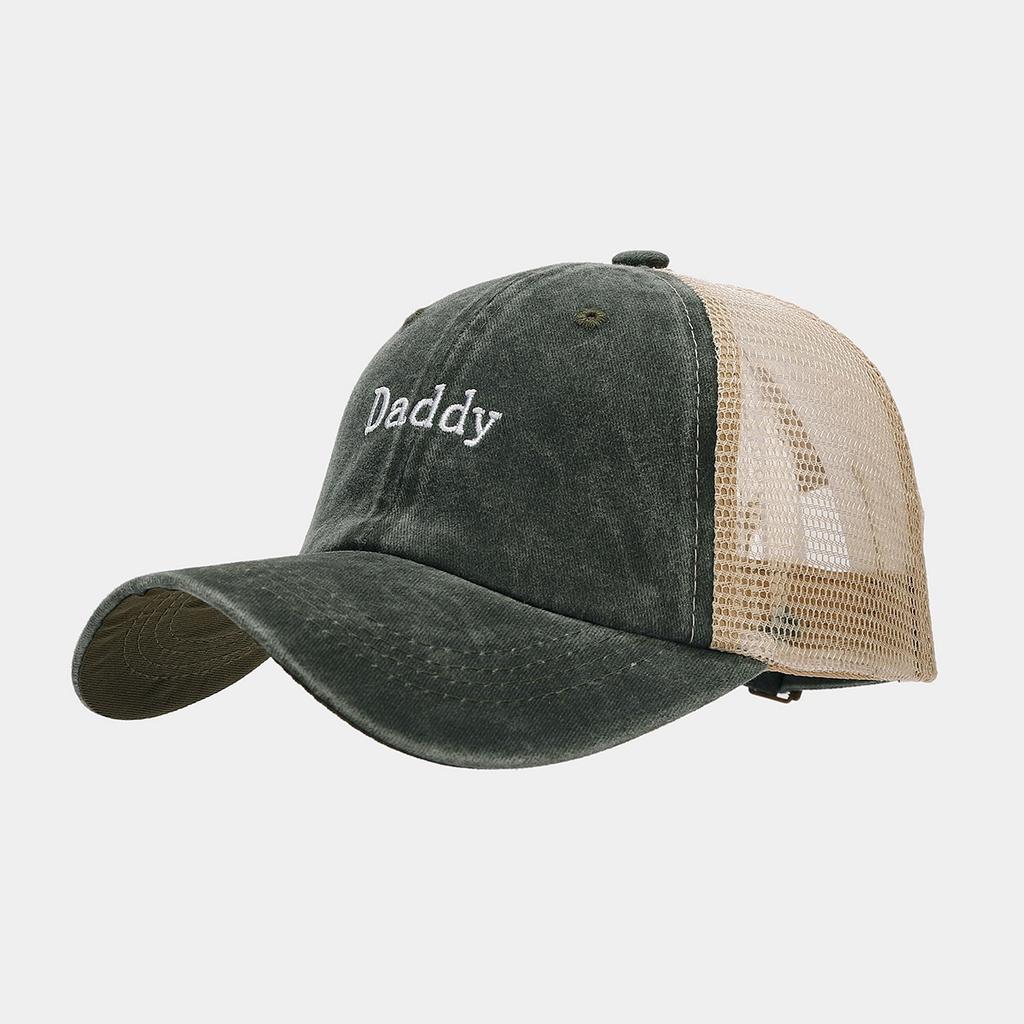 Spring and Summer Big Head Circumference Daddy Embroidered Baseball Cap Washed and Old Breathable Mesh Cap, Fashionable Sun Hat