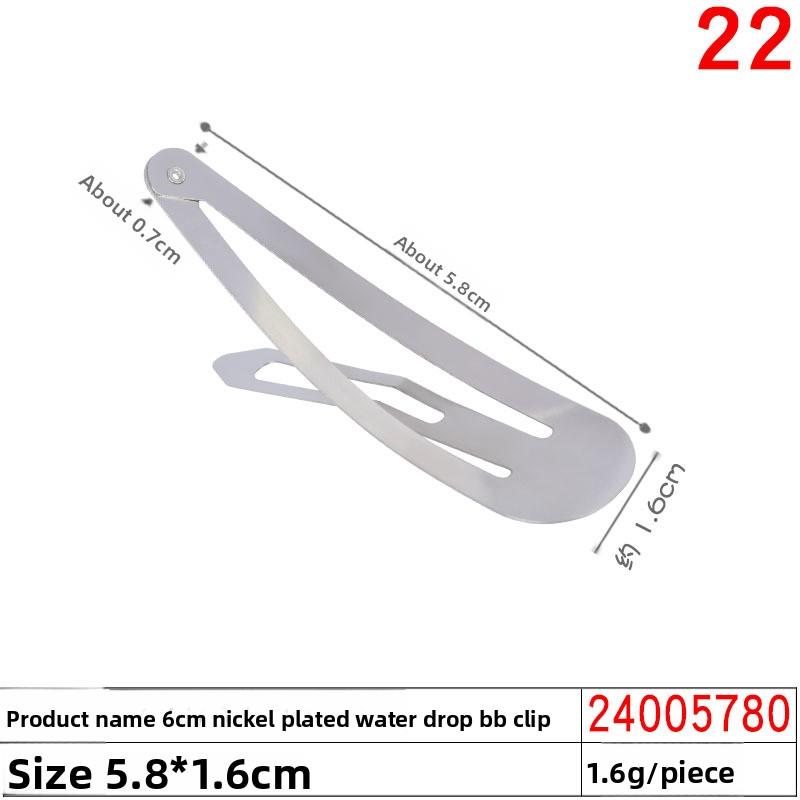 Nickel-plated Metal Water Drop BB Hair Clip AccessorySquare Hair Clip Material