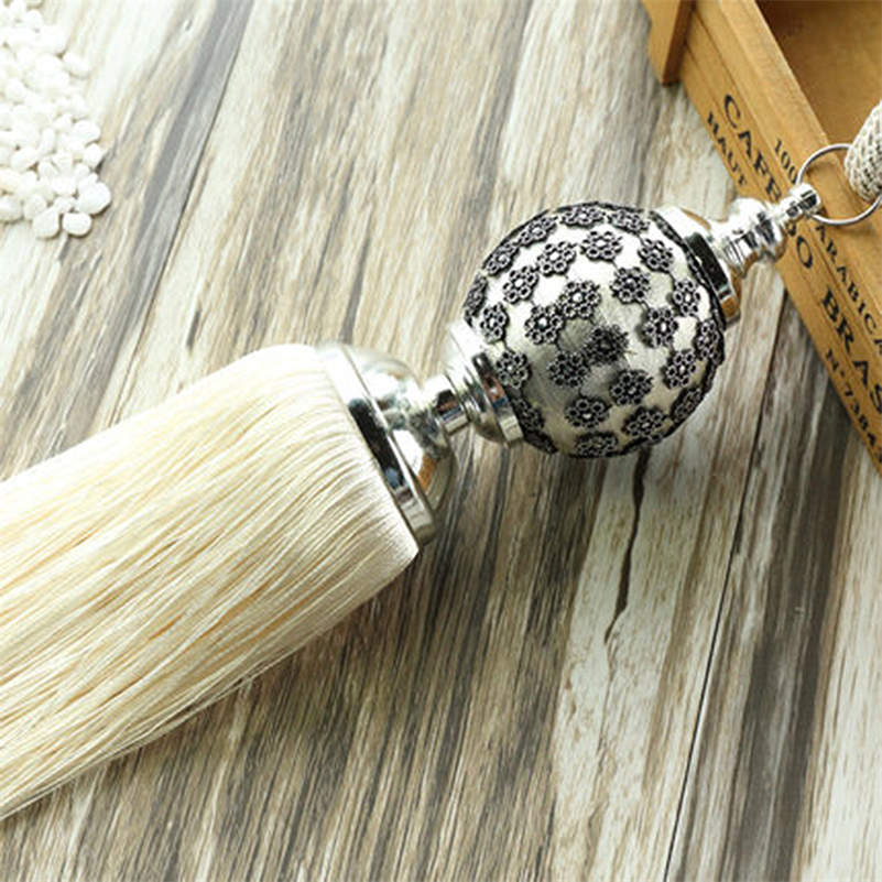 1 Pair Curtain Tassel Fringe Tiebacks Holdbacks Hanging Belt Ball Ropes Curtain Accessories