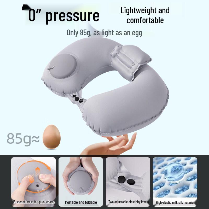 KASHICONG Press Inflatable U-Shaped Neck Pillow