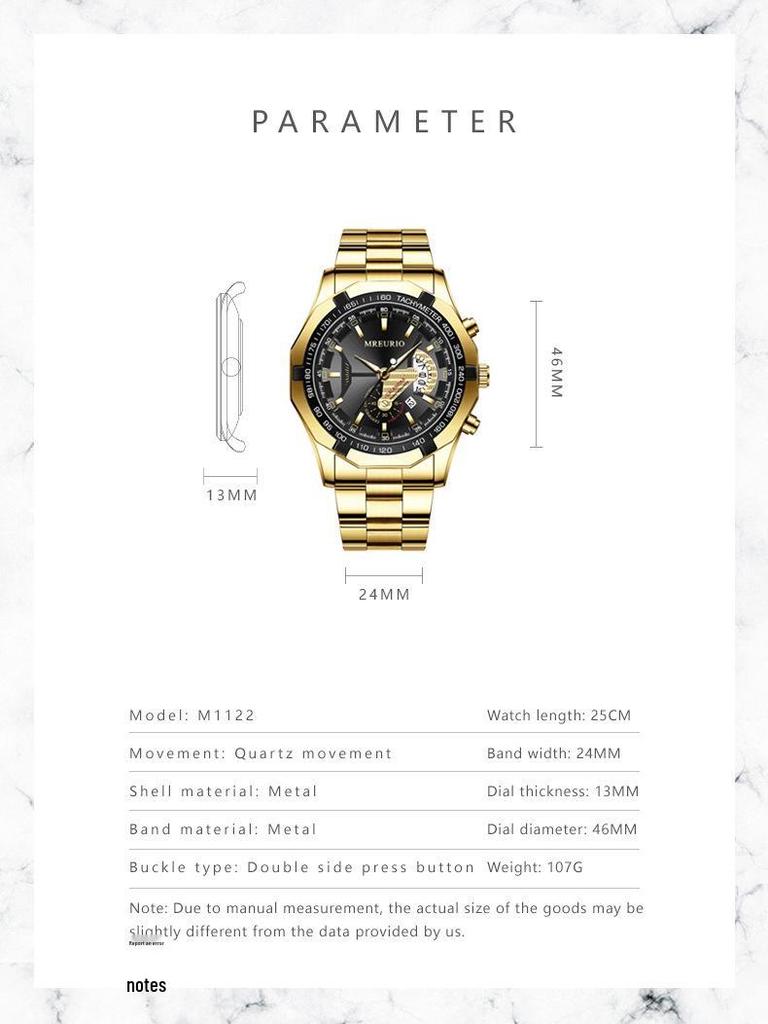 Large Dial Men's Watch with Creative Calendar and Steel Band, Non-Mechanical Oversized Design