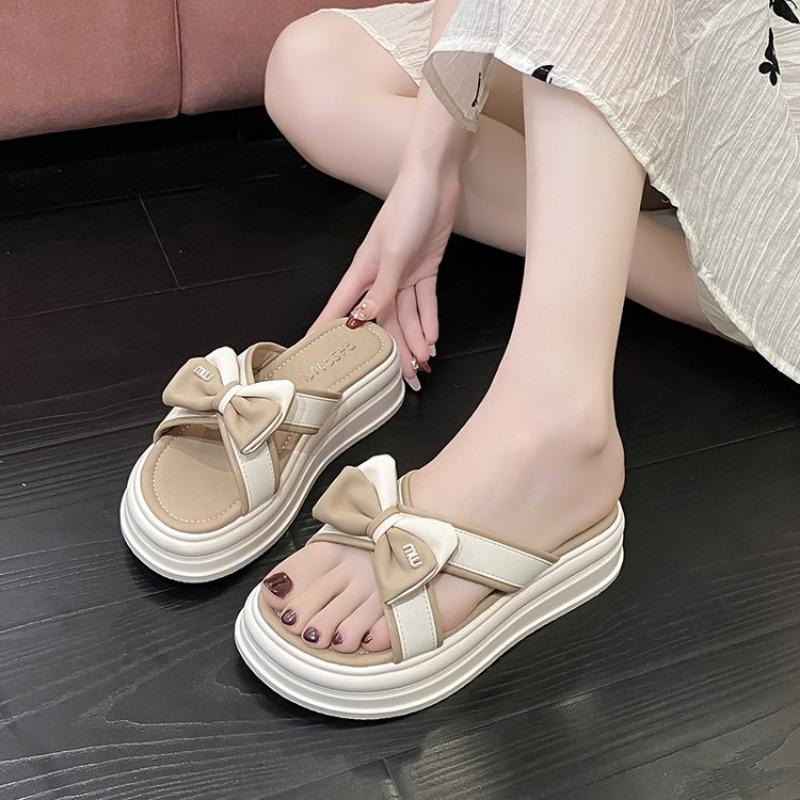 Fashion Women's Sliding Slippers 2025 Summer Cute Style Muffin Thick University Style Roman Shoes Luxury Brand Sandals Zapatos De Mujer