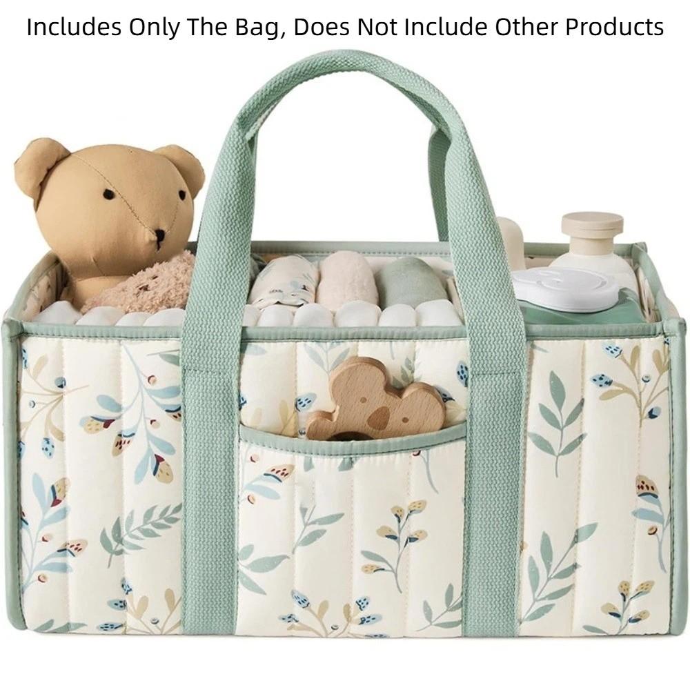Floral Beige Foldable Mommy Bag Multi-Pocket Diaper Storage Bag  Baby Shower Gift