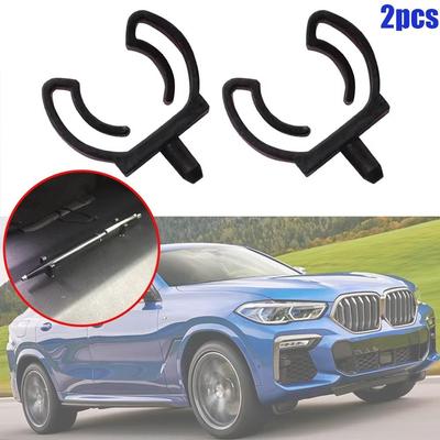 2X For BMW X6 E71/E72 F16 G06 2008 2009 2010 2011 - 2024 Car Glove Box Organizer Lock Pencil Tray Clips Rivet Black