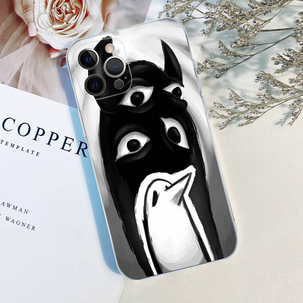 Cartoon Goodnight P-Punpun TPU Silicone Case For IPhone 11 12 13 14 15 16 17 Pro Max Shockproof Clear Back Cover