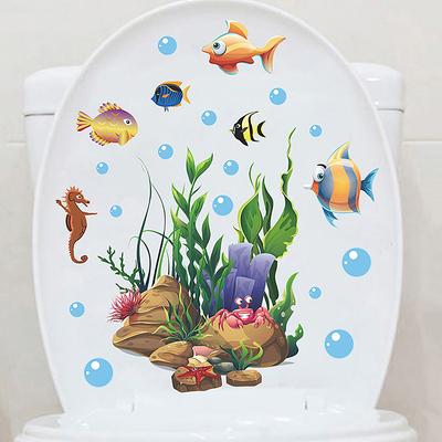 Adesivo per WC Adesivo Forte Adesivo per WC Decorativo Pesce Marino Adesivo Impermeabile per Casa