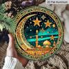 2D Flat Humorous Round Aluminum Decorative Plaque Room Decoration- 1pc Farmhouse Style Islamic Wall Art- Round Hanging Sign Home, Garden, Porch, And