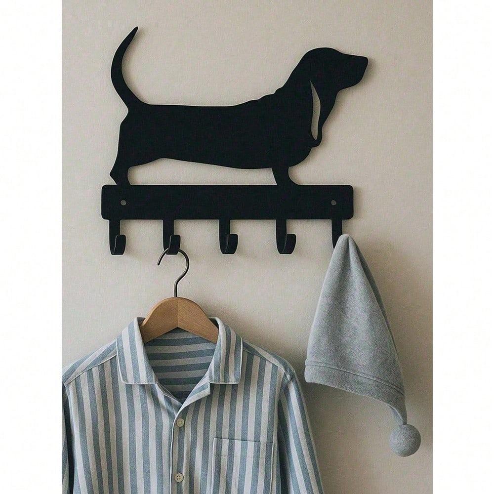 Rustic Metal Wall Hooks for Leashes, Keys, Hats, Boho Farmhouse Entryway Decor, Pet Accessories Organizer, Dog Cat Lover Gift, Kitchen Hallway Storage