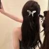 Hairpin Small Compact Metal Hair Clip Silver Color Butterflies Shape Back Head