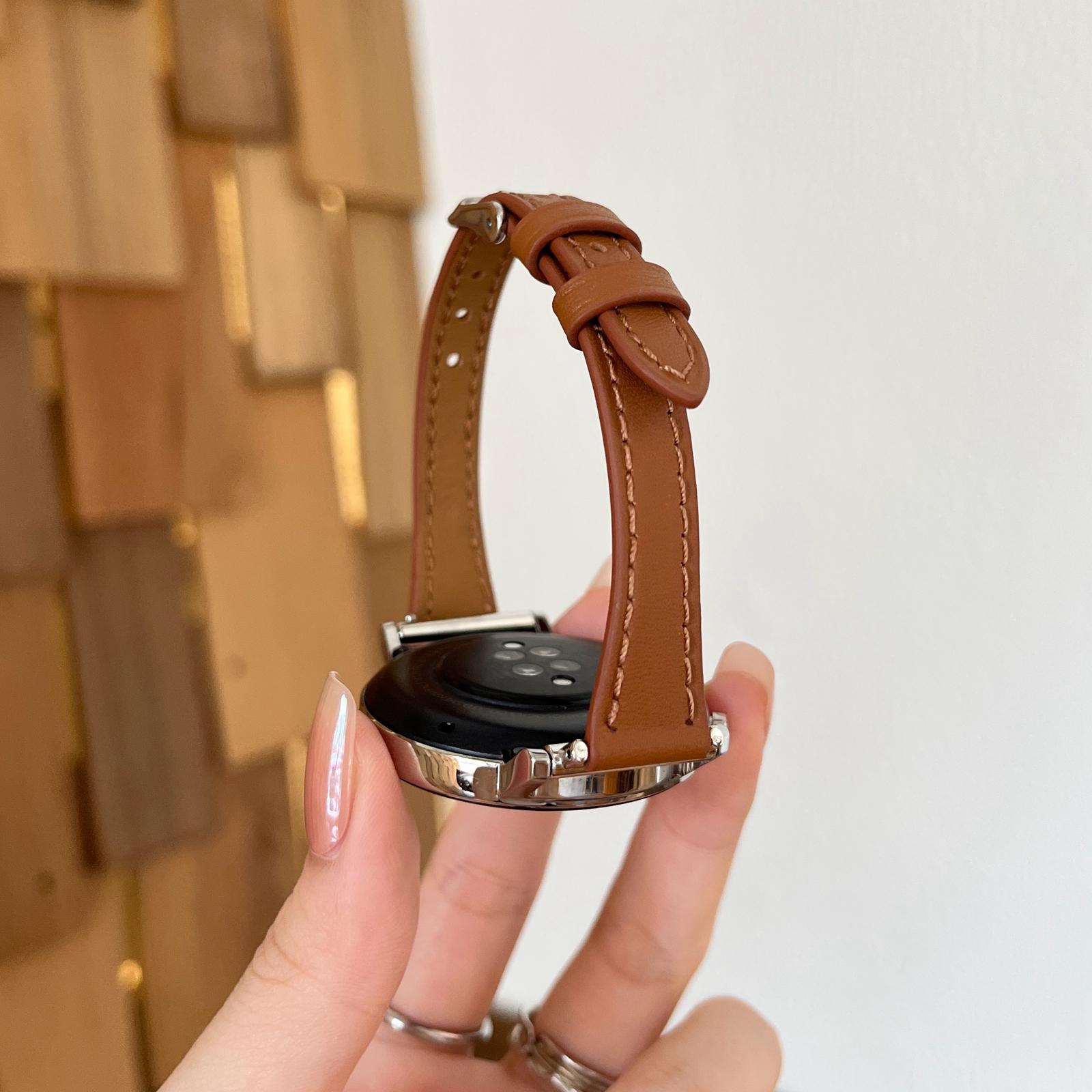 

20 мм 22 мм 18 мм Ремешок для Samsung Galaxy Watch 7 FE 5 Pro 4 6 classic 44 мм 40 мм Кожаный петлевой браслет correa Galaxy Watch 7 Ремешок universal 18mm коричневый