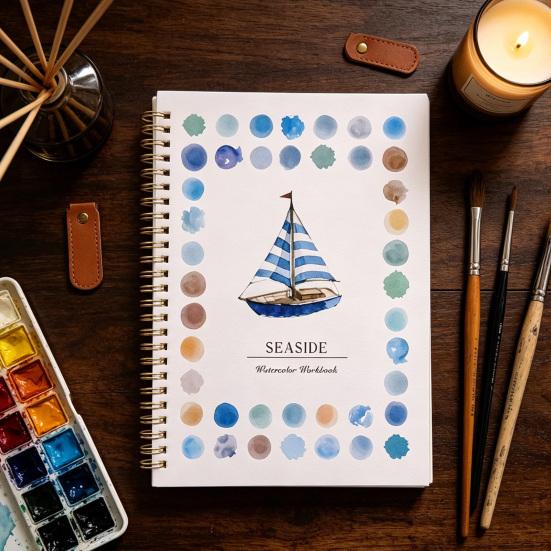 Watercolor Painting Book Step-by-Step Guide Color Mixing Blending Illustrations Animals Flowers Baking Coloring Book