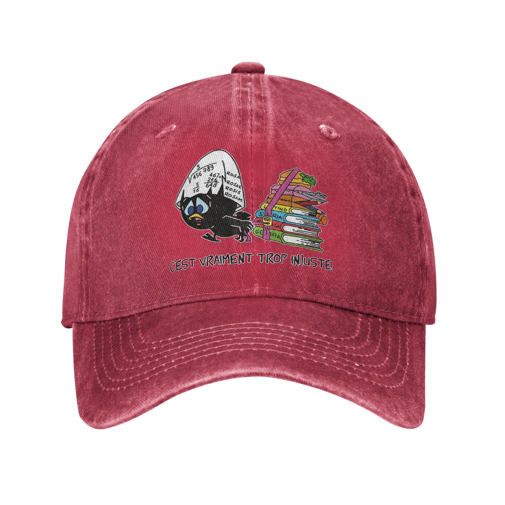 Vintage Calimero Cest VraiUnisext Trop Injuste Baseball Cap Unisex Style Distressed Washed Sun Cap Outdoor Workouts Hats Cap One Size