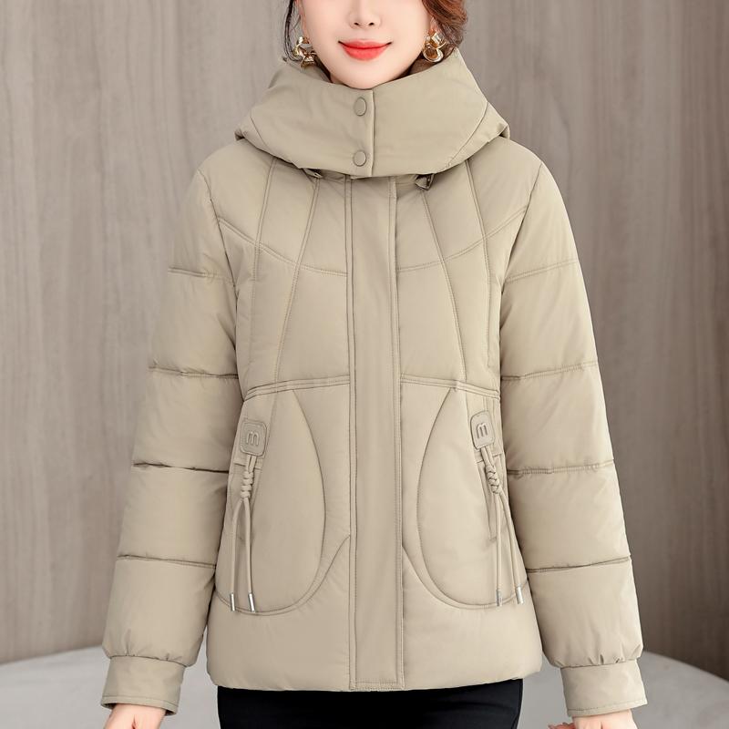 

Модные зимние куртки женские парки с капюшоном толстые теплые повседневные женские короткие пальто 5XL хаки