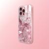 Pink Crystal Phoenix Pattern Metallic Paint Glass Hard Phone Case For iPhone 17 Air 17 16 15 14 13 12 11 Pro Max Plus 16E Cover