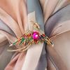 Strong Buckle Brooch Faux Crystal Colorful Phoenix Brooch, Rhinestone Animal Peacock Lapel Fade Resistant Pin, Cute Badge for Clothes Hat Bag