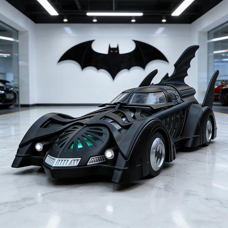 

1:32 Batmobile Bat 1995 Alloy Muscle Car Model Sound and Light Pull Back Children s Toy Collectibles Birthday gift чёрный