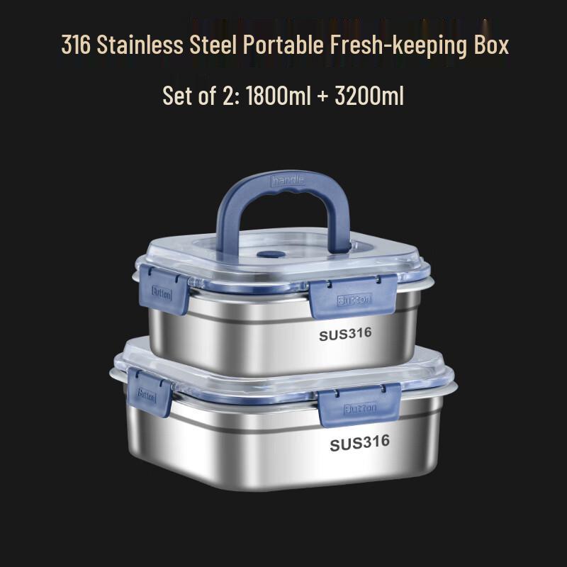 Lainuo 316 Stainless Steel Portable Sealed Lunch & Storage Box Set