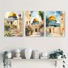 3 Stück Al-Aqsa Moschee Leinwand Kunstdrucke, Retro Wasserdicht Ungerahmt Wanddekoration für Wohnzimmer, Schlafzimmer, Büro, Café, Bar - Framel