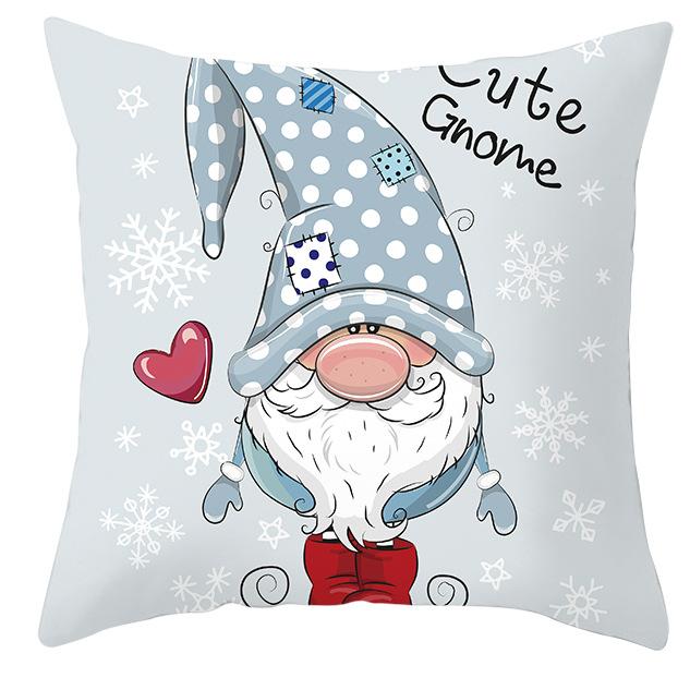 New Christmas Dwarf Pillow Cover Christmas Cute Dwarf Peach Skin Cushion Cover