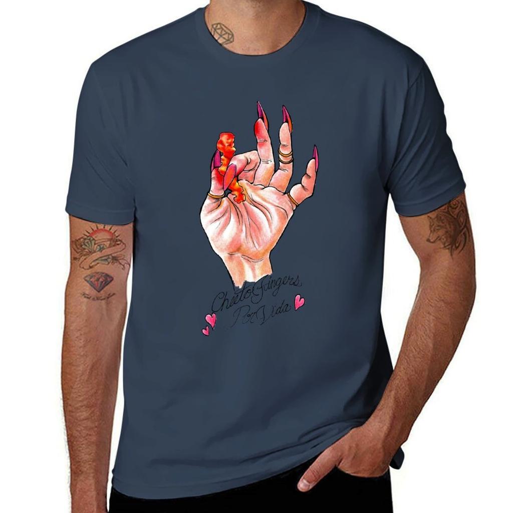 Hot Cheeto Fingers Por Vida Tshirt Plus Size Quick Dry Sports Tee