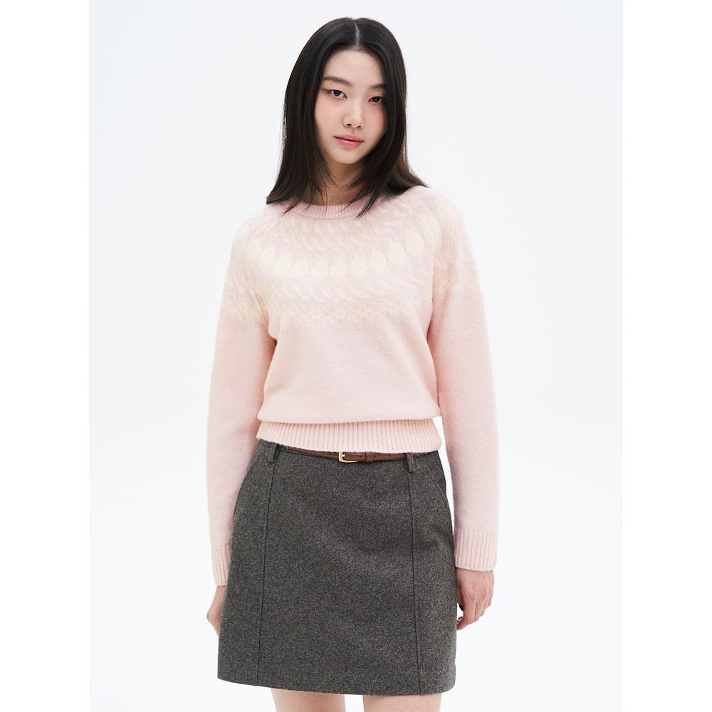8Seconds Jacquard Knit Pullover Salmon Pink Apricot Color/S