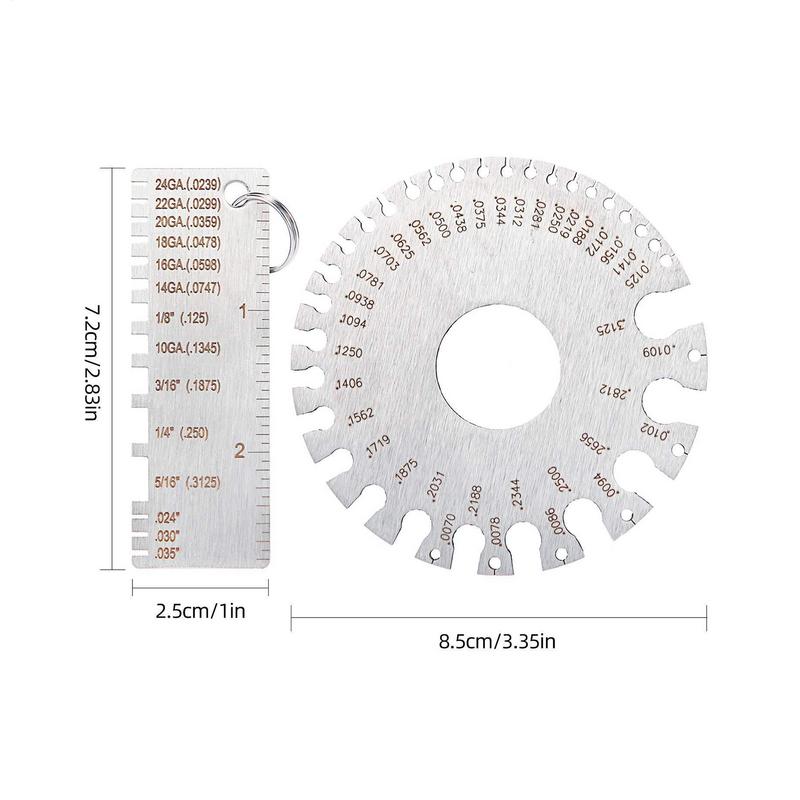 Wire Gauge Tool Double-Sided Scale Steel Gauge Measuring Tool High Strength Portable Ruler For Fabrication Metalworking